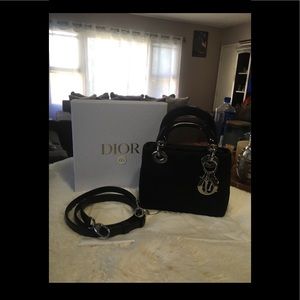 Dior Black Crossbody Bag with Silver Accents